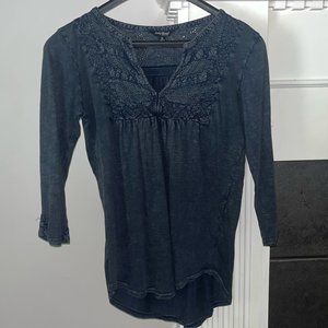 Blue Denim Style Long-sleeve